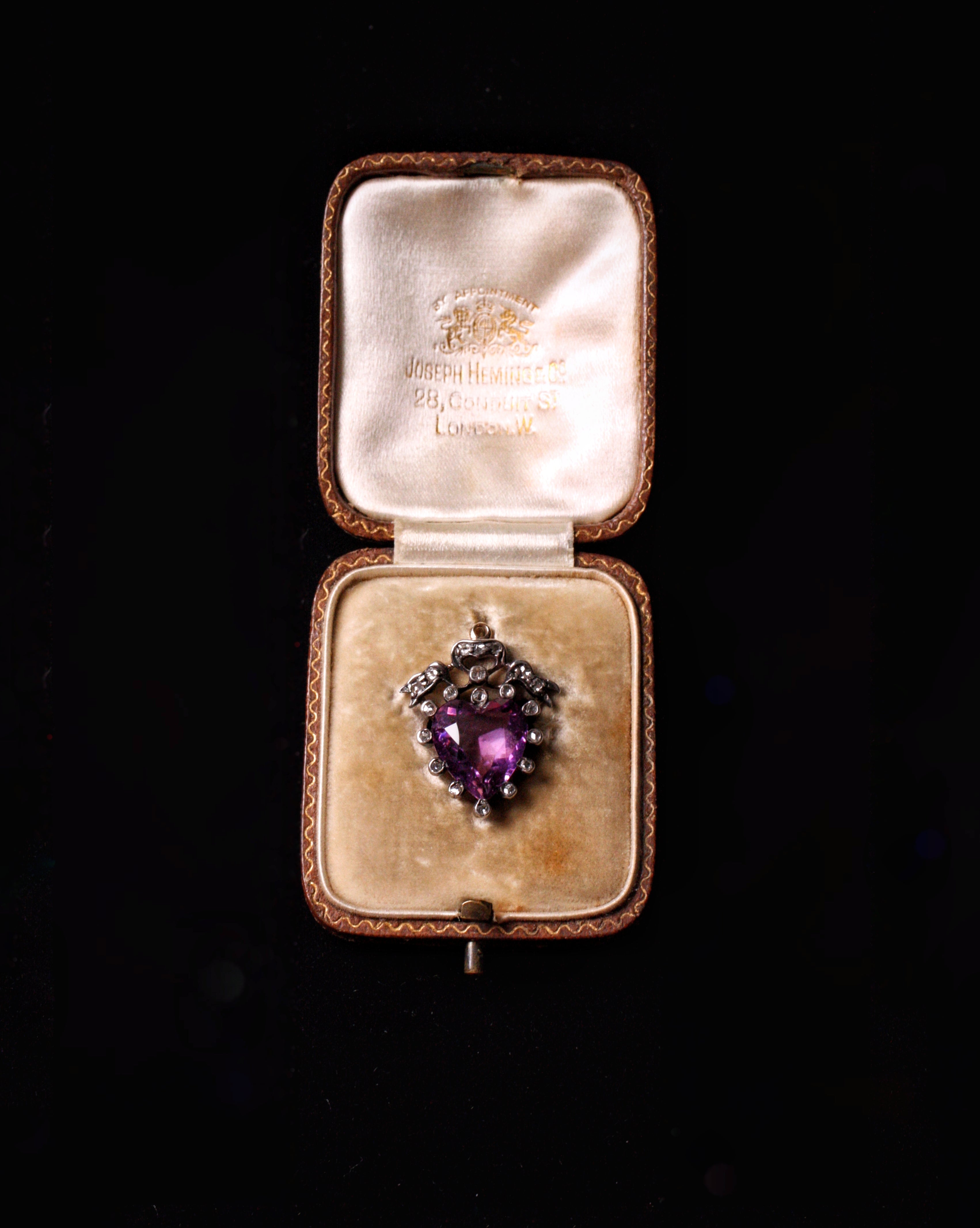 Late Victorian Amethyst Heart Brooch
