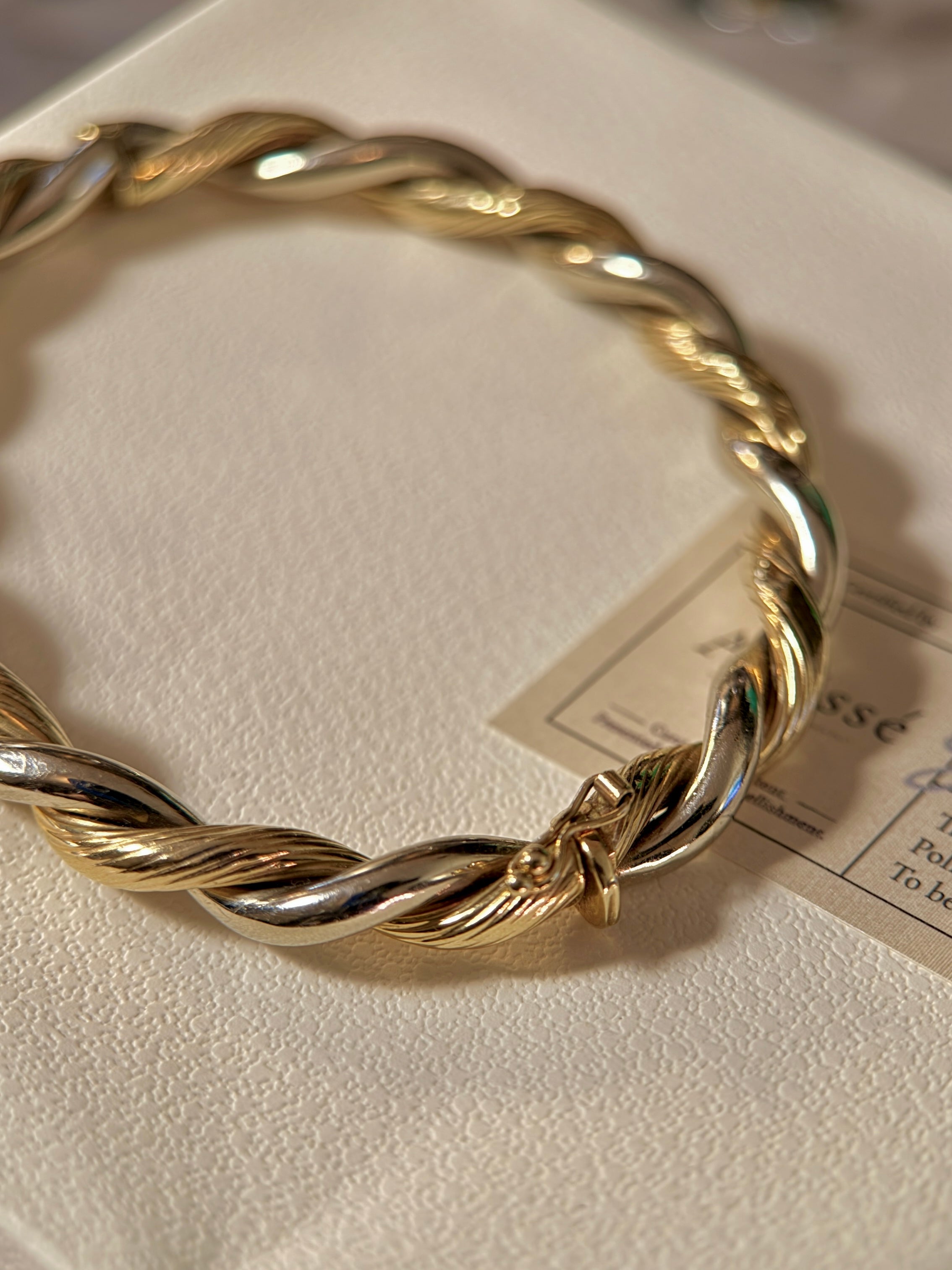 Vintage Two-Tone Twist Bangle