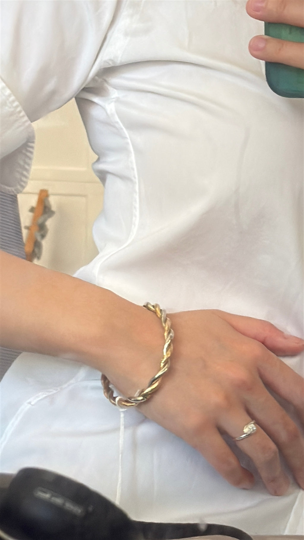 Vintage Two-Tone Twist Bangle