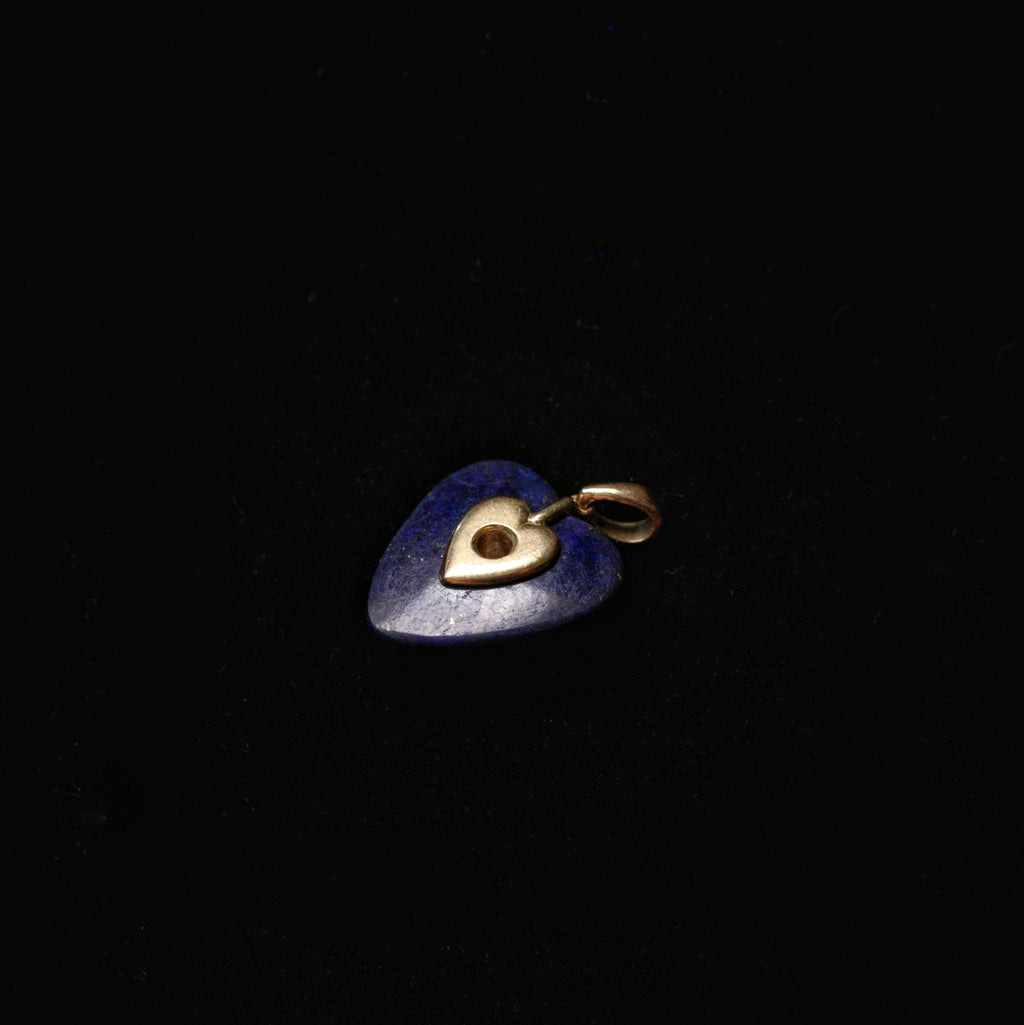 Vintage Lapis Heart Pendant